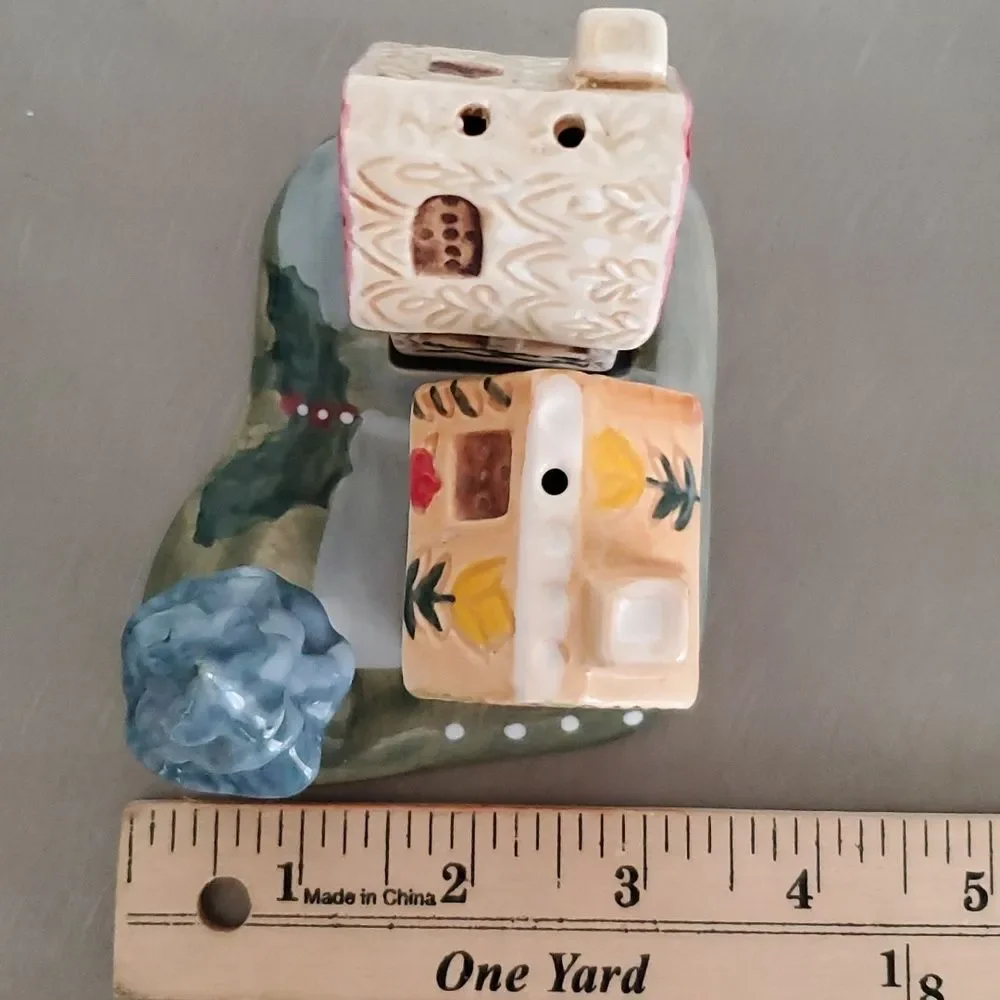 Anthropologie Nathalie Lete Cottage Salt & Pepper Shaker Set Holiday Village